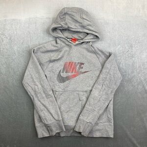 Nike Hoodie Grey Pullover Graphic Mens Medium
